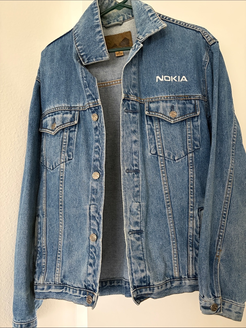 Vintage Nokia Light Blue Denim Jacket with Chest Logo